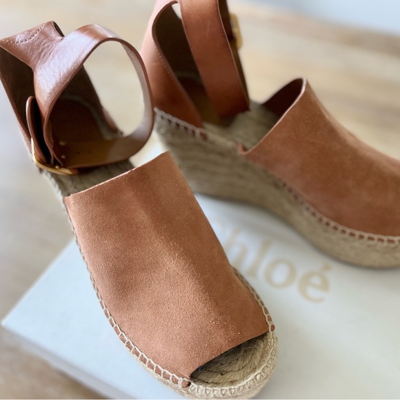 Chloé | Brown Suede Espadrilles - Picture 2 of 16